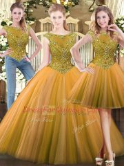 High End Sleeveless Beading Zipper 15 Quinceanera Dress
