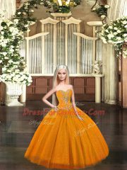 High End Floor Length Rust Red Quinceanera Gowns Sweetheart Sleeveless Lace Up