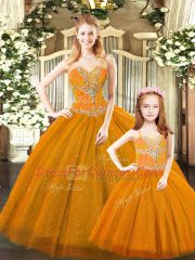 High End Floor Length Rust Red Quinceanera Gowns Sweetheart Sleeveless Lace Up