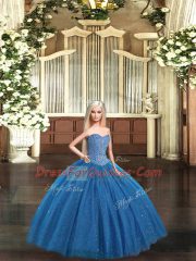 Teal Sleeveless Beading Floor Length Sweet 16 Dresses