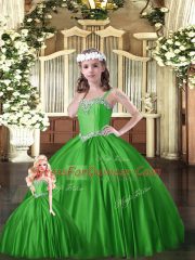 Designer Tulle Sleeveless Floor Length Sweet 16 Dress and Beading