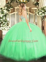 Dazzling Gold Tulle Zipper Scoop Sleeveless Floor Length Quinceanera Dress Lace