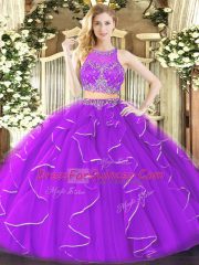 Sleeveless Ruffles Zipper Vestidos de Quinceanera