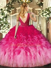 Graceful Multi-color Sleeveless Tulle Backless Vestidos de Quinceanera for Sweet 16 and Quinceanera