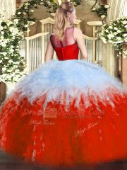 Gorgeous Floor Length Multi-color Quinceanera Dress Scoop Sleeveless Zipper