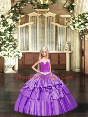 Flirting Eggplant Purple Lace Up Vestidos de Quinceanera Ruching Sleeveless Floor Length