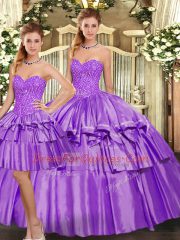 Super Eggplant Purple Sleeveless Organza Lace Up 15th Birthday Dress for Military Ball and Sweet 16 and Quinceanera