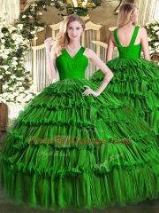 Best Selling Sleeveless Ruffled Layers Zipper Sweet 16 Dresses