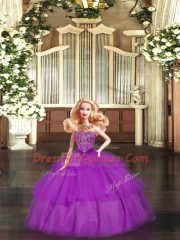Ball Gowns Quince Ball Gowns Purple Sweetheart Organza Sleeveless Floor Length Lace Up