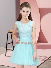 Free and Easy Scoop Sleeveless Tulle Quinceanera Court Dresses Lace Side Zipper