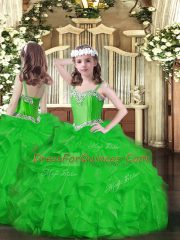 Organza Sleeveless Floor Length Sweet 16 Quinceanera Dress and Ruffles