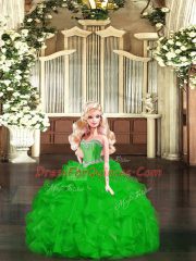 Organza Sleeveless Floor Length Sweet 16 Quinceanera Dress and Ruffles