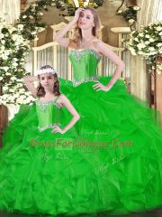 Organza Sleeveless Floor Length Sweet 16 Quinceanera Dress and Ruffles