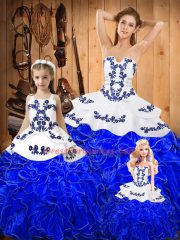 Sleeveless Embroidery and Ruffles Lace Up Vestidos de Quinceanera