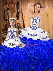 Sleeveless Embroidery and Ruffles Lace Up Vestidos de Quinceanera