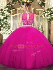 Charming Tulle Sleeveless Floor Length Quinceanera Gown and Beading