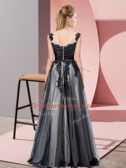 Delicate Dark Purple Zipper Scoop Beading and Lace Quinceanera Court of Honor Dress Tulle Sleeveless
