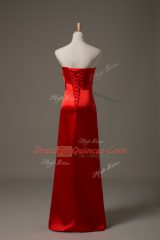 Extravagant Red Sweetheart Neckline Beading and Appliques Prom Dress Sleeveless Lace Up