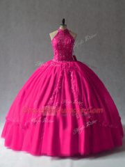 Sleeveless Appliques Lace Up Quinceanera Gowns