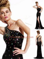 Hot Sale Black Mermaid Beading Party Dress Wholesale Backless Sleeveless