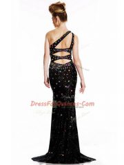 Hot Sale Black Mermaid Beading Party Dress Wholesale Backless Sleeveless