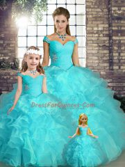 Comfortable Organza Sleeveless Floor Length Quinceanera Dresses and Beading and Ruffles