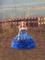 Royal Blue 15 Quinceanera Dress Straps Sleeveless Brush Train Zipper