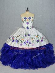 Trendy Sleeveless Beading and Embroidery Lace Up 15th Birthday Dress