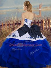 Ball Gowns Quinceanera Gown White And Purple Sweetheart Tulle Sleeveless Floor Length Lace Up
