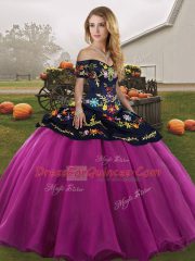 Fine Fuchsia Sleeveless Tulle Lace Up 15th Birthday Dress for Military Ball and Sweet 16 and Quinceanera