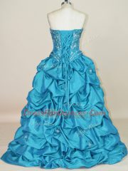 Sleeveless Lace Up High Low Beading and Pick Ups Prom Dress