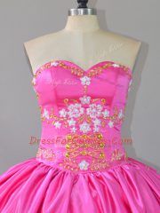 Fantastic Floor Length Rose Pink Quinceanera Dress Sweetheart Sleeveless Lace Up