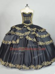 Fancy Sleeveless Lace Up Floor Length Embroidery Vestidos de Quinceanera