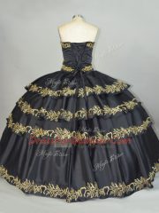 Fancy Sleeveless Lace Up Floor Length Embroidery Vestidos de Quinceanera