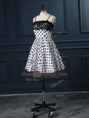 Amazing Sleeveless Mini Length Lace Zipper Homecoming Dress with White