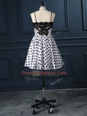 Amazing Sleeveless Mini Length Lace Zipper Homecoming Dress with White