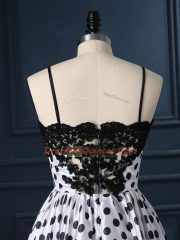 Amazing Sleeveless Mini Length Lace Zipper Homecoming Dress with White