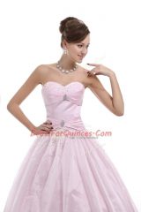 Simple Sleeveless Lace Up Floor Length Beading 15th Birthday Dress