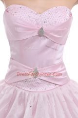 Simple Sleeveless Lace Up Floor Length Beading 15th Birthday Dress