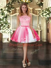 Lovely Tulle Sleeveless Mini Length Dress for Prom and Lace