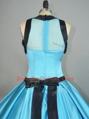Baby Blue Quinceanera Dresses Sweet 16 and Quinceanera with Ruching Scoop Sleeveless Zipper