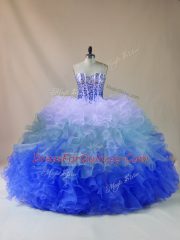 Floor Length Multi-color Sweet 16 Quinceanera Dress Sweetheart Sleeveless Lace Up