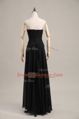 Amazing Black Sweetheart Zipper Ruching Prom Evening Gown Sleeveless