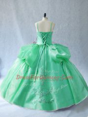 Organza Sleeveless Floor Length Sweet 16 Dresses and Appliques