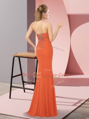 Sleeveless Zipper Floor Length Beading Prom Evening Gown