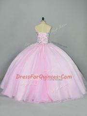 Customized Tulle Sleeveless Quinceanera Gowns and Beading