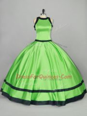 Hot Selling Satin Sleeveless Floor Length Sweet 16 Dresses and Ruching