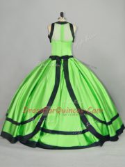 Hot Selling Satin Sleeveless Floor Length Sweet 16 Dresses and Ruching