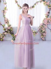 Elegant Off The Shoulder Half Sleeves Side Zipper Vestidos de Damas Lavender Tulle
