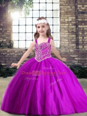 Tulle Sleeveless Floor Length Evening Gowns and Beading